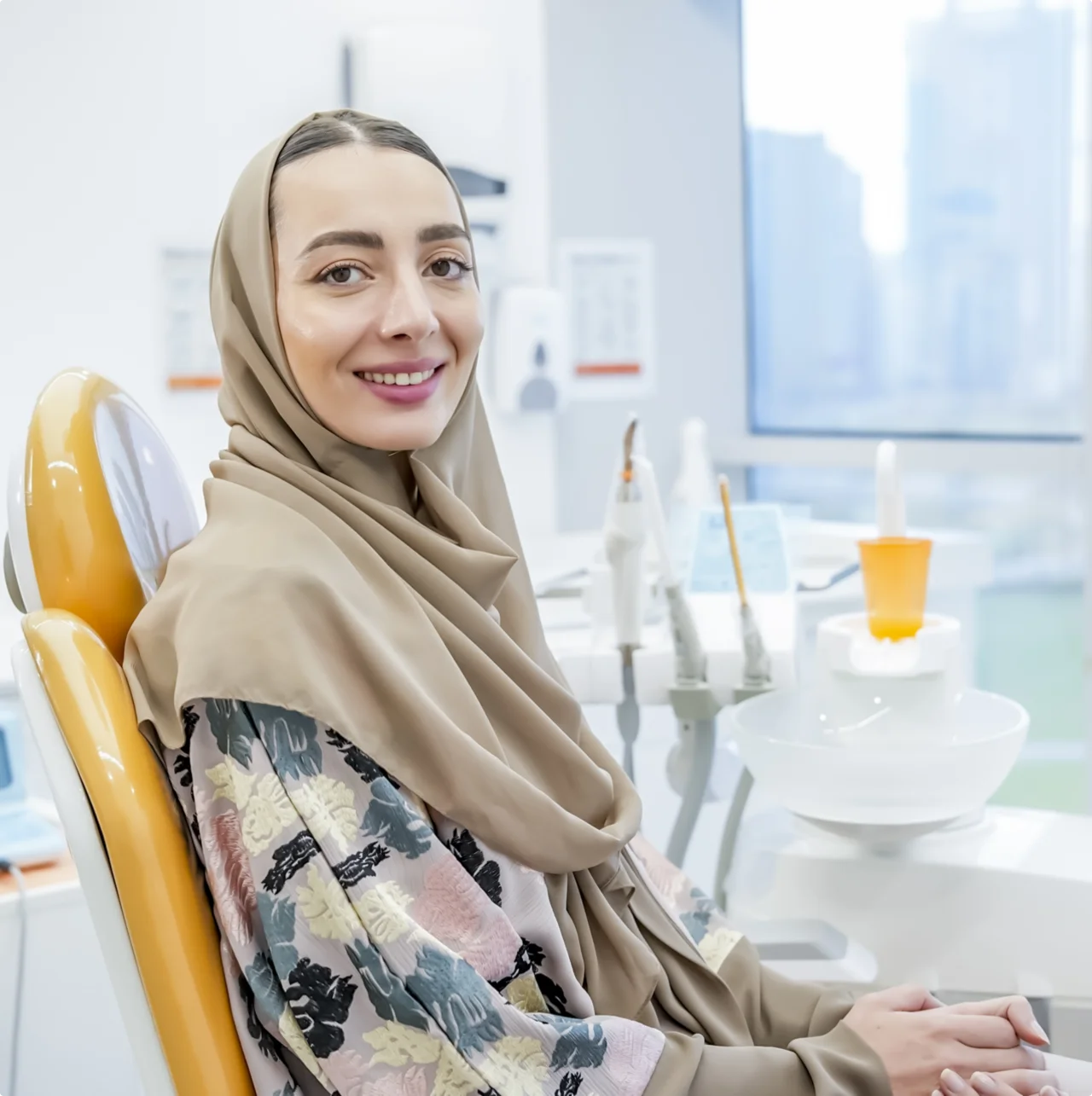 patient happy with the Rekhas dental care's dental service