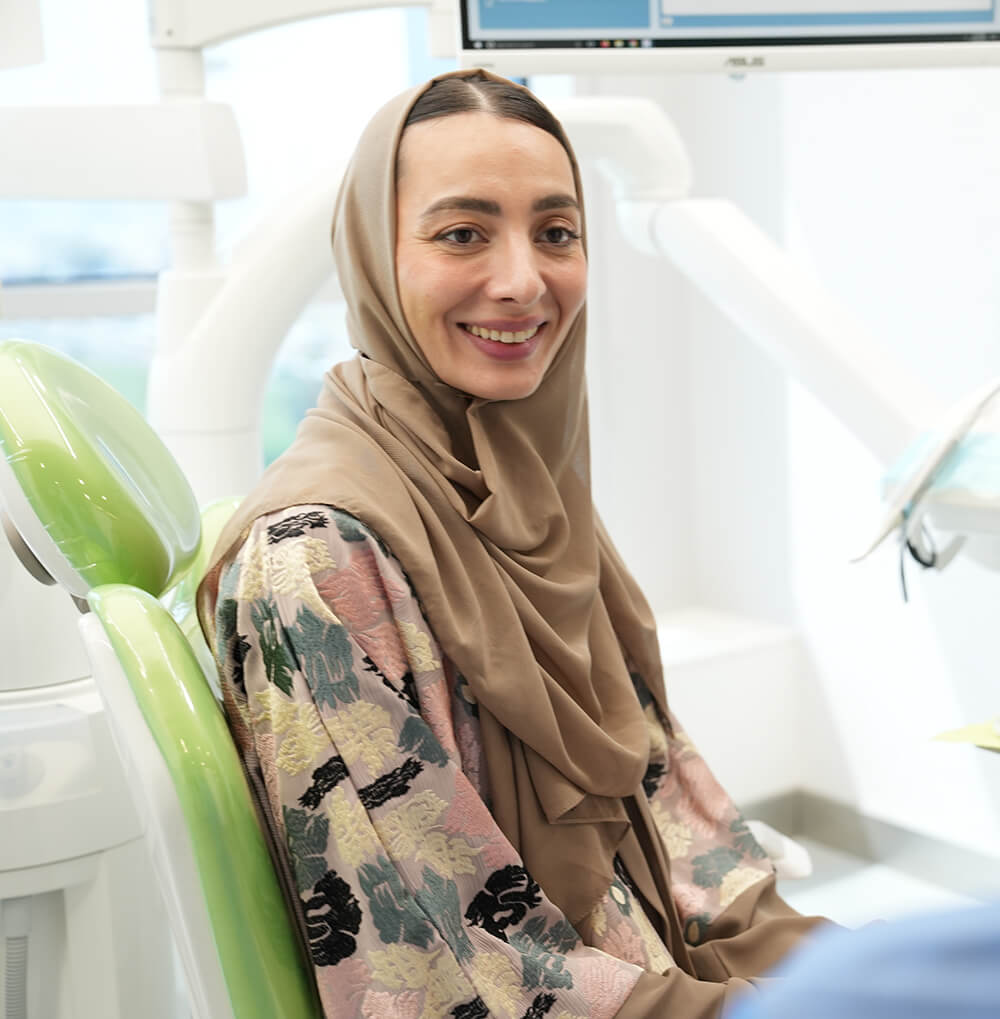 A patient waiting for a smile makeover at Rekhas dental care